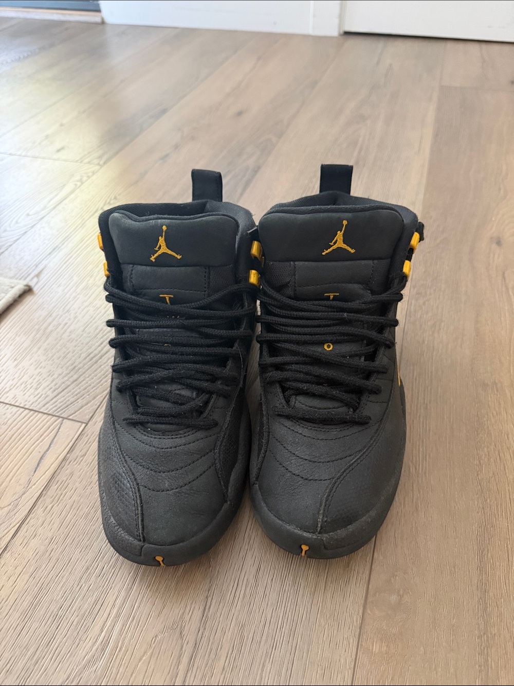 Nike Jordan Men’s High-Top Sneakers - Black with Yellow Accents